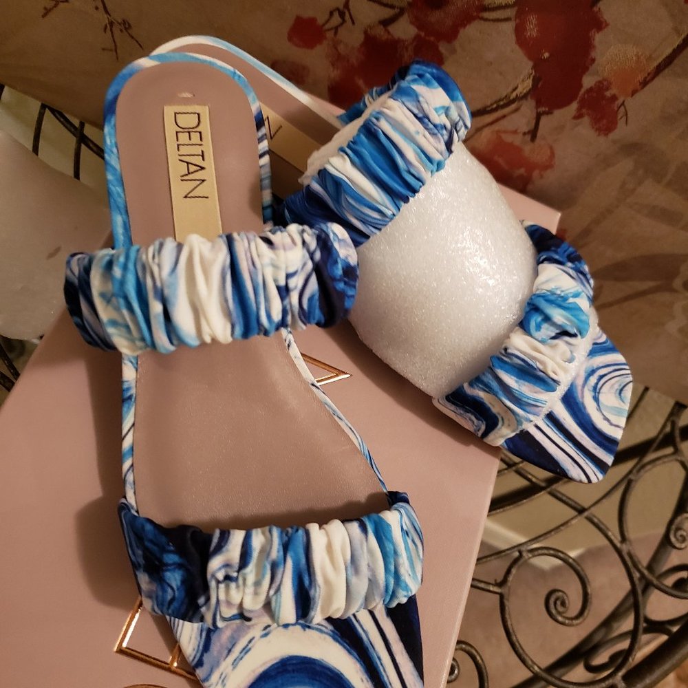 Deltan Cora Printed Two Band Sandals